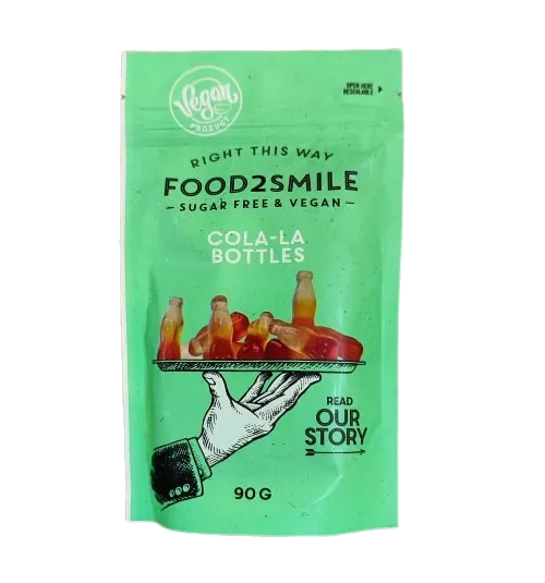 Желирани бонбони без желатин и без захар. Food2Smile Cola-la Bottles 1 Желирани бонбони без желатин